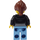 LEGO Frau im Leather Jacke mit Blau Beine Minifigur