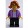 LEGO Žena v Medium Levandulová Bunda Minifigurka