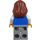 LEGO Woman, Schmucklos Blau Torso mit Weiß Arme, Reddish Brown Haar Minifigur