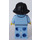 LEGO Vrouw met Zwart Haar en Bright Licht Blauw Hoodie Minifiguur