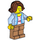 LEGO Woman with Blue Jacket with Dark Orange Hair Minifigure