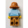 LEGO Woman with Blue Jacket with Dark Orange Hair Minifigure