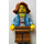 LEGO Woman with Blue Jacket with Dark Orange Hair Minifigure