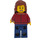 LEGO Vrouw met Donkerrood Jasje Open over Blauw Top Minifiguur