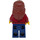 LEGO Vrouw met Donkerrood Jasje Open over Blauw Top Minifiguur