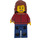 LEGO Woman met Dark Rood Jacket Open over Blauw Top minifiguur