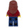 LEGO Woman with Dark Red Jacket Open over Blue Top Minifigure