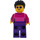 LEGO Žena s Magenta a Dark Fialová Svetr Minifigurka