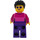 LEGO Woman mit Magenta und Dark Purple Sweater Minifigur