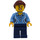 LEGO Woman with Medium Blue Shirt and Dark Blue Legs Minifigure
