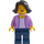 LEGO Vrouw met Medium Lavendel Jasje met Zwart Haar Minifiguur