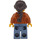 LEGO Woman with Open Jacket and Dark Brown  Ponytail Minifigure