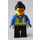 LEGO Femme avec Orange Des lunettes de protection, Bleu Veste et Gilet de sécurité Minifigurine