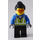 LEGO Woman met Oranje Goggles, Blauw Jacket en Safety Vest minifiguur