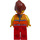 LEGO Femme avec Orange Halter Haut et Reddish Marron Queue de cheval Minifigurine