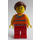 LEGO Femme avec Orange Halter Haut et Reddish Marron Queue de cheval Minifigurine