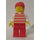 LEGO Kvinne med Rød striped Skjorte og Rød Hestehale  Minifigur