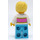 LEGO Vrouw met Wit Shirt en Roze Streep Minifiguur