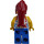 LEGO Woman with White Shirt with Rainbow Stars, Red Ponytail Minifigure