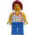 LEGO Woman with White Shirt with Rainbow Stars, Red Ponytail Minifigure