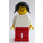 LEGO Woman with White Torso, Red Legs, Black Pigtails Minifigure