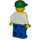 LEGO Worker, Blauw Overalls, Green Pet minifiguur