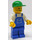 LEGO Worker, Blue Overalls, Green Cap Minifigure