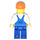 LEGO Worker im overalls mit orango Deckel Minifigur