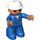 LEGO Worker with Blue Outfit and White Helmet Duplo Figure