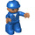 LEGO Worker met Blauw Kleding en Wit Helm Duplo-figuur