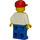 LEGO Worker with Blue Overalls and Red Cap Minifigure