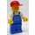 LEGO Worker with Blue Overalls and Red Cap Minifigure