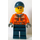 LEGO Worker with Dark Blue Cap, Dark Stone Gray Hoody, Dark Blue Legs Minifigure