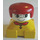 LEGO Yellow 2x2 Duplo Base Brick Figure - Red hair, White head, Red collar and Heart Buttons Pattern Duplo Figure