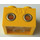 LEGO Gul 4.5V Lys Klods med Clear Lens 2 udfyldningshuller