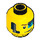 LEGO Yellow Agent Curtis Bolt Head with Headset (Recessed Solid Stud) (3626 / 18302)