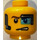 LEGO Giallo Agent Curtis Bolt Testa con Cuffia (Perno solido incassato) (3626 / 18302)