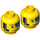 LEGO Yellow Agent Curtis Bolt Head with Headset (Recessed Solid Stud) (3626 / 18302)