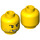 LEGO Yellow Agent Jack Fury with Helmet and Shoulder Armor Minifigure Head (Recessed Solid Stud) (3626 / 20427)