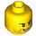 LEGO Yellow Agent Jack Fury with Helmet and Shoulder Armor Minifigure Head (Recessed Solid Stud) (3626 / 20427)