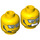 LEGO Geel Agent Minifigure Hoofd met Headset en Glasses (Veiligheids Stud) (3626 / 63196)