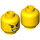 LEGO Yellow Air Base Male Prisoner Minifigure Head (Recessed Solid Stud) (3626 / 43229)