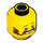 LEGO Yellow Alien Conquest Farmer Head (Recessed Solid Stud) (14429 / 96161)