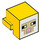 LEGO Yellow Animal Head with Sheep Face with White Background and Tan Outline (103728 / 106290)