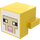 LEGO Yellow Animal Head with Sheep Face with White Background and Tan Outline (103728 / 106290)