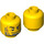 LEGO Yellow Astronaut - Bright Light Orange and Dark Orange Space Suit Minifigure Head (Safety Stud) (3274 / 105885)