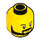 LEGO Yellow Astronaut Minifigure Head (Recessed Solid Stud) (3626 / 24686)