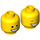 LEGO Yellow Awesome Remix Emmet Minifigure Head (Recessed Solid Stud) (3626 / 49329)