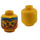 LEGO Yellow Bandit Head (Safety Stud) (3626)