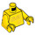 LEGO Geel Bare Chest Torso met Haar en Scratches (973 / 76382)